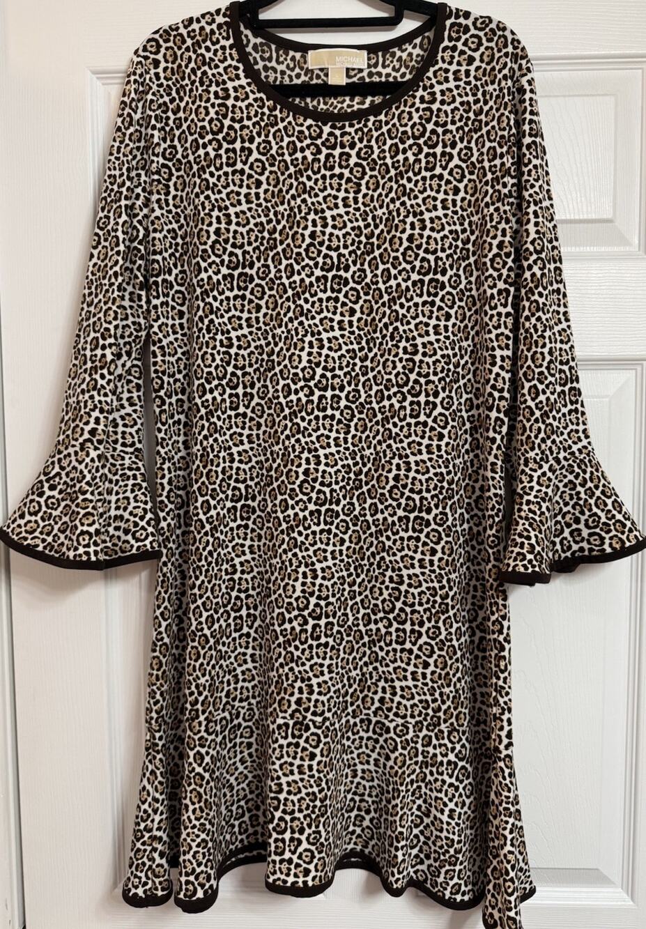 Michael Kors Leopard Print Fit & Flare Dress (Size L)